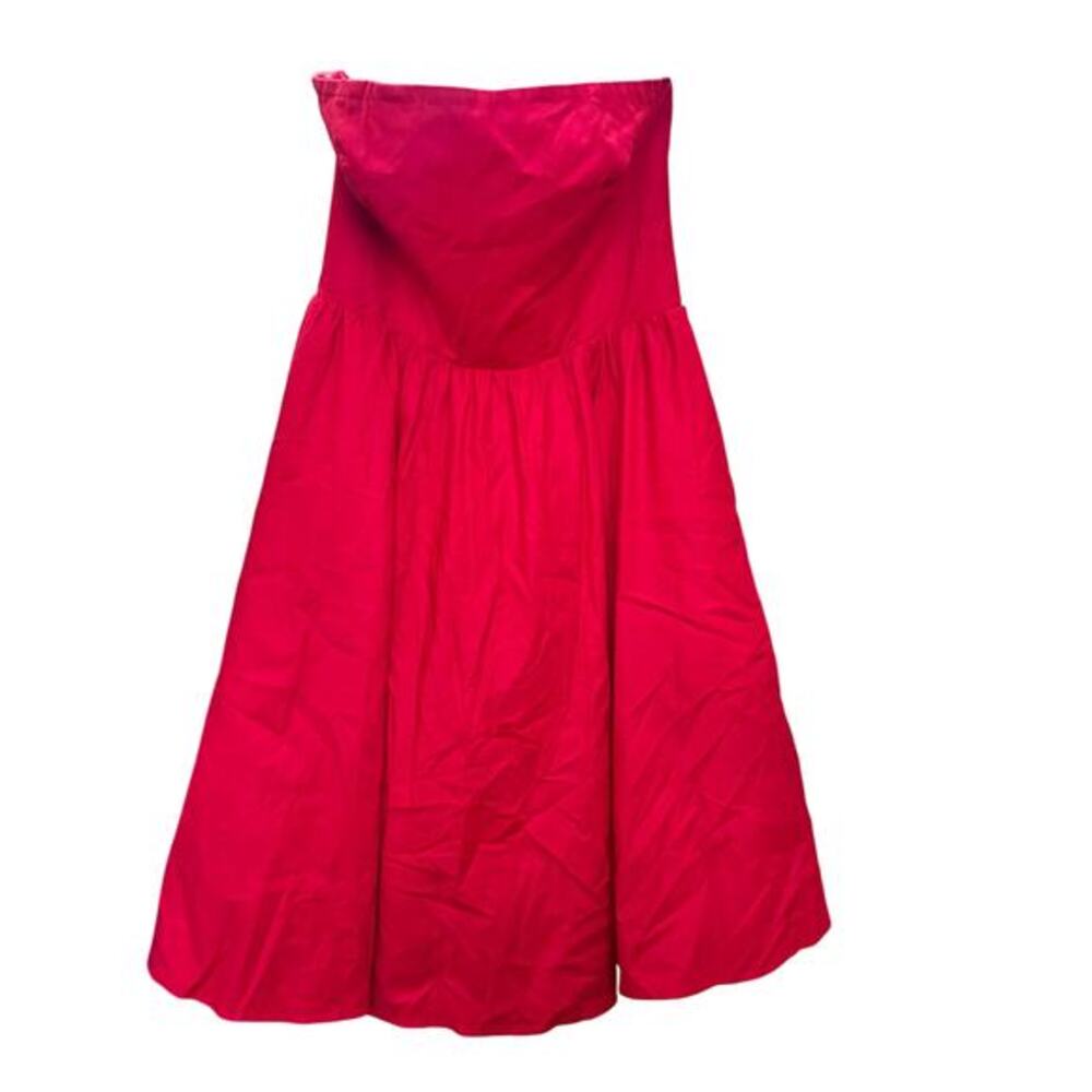 Reformation Buttercup‎ Dress Size 10 Red Fit and Flare Strapless Midi Formal
